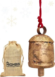 HIGHBIX Shabby Chic Country Rustic Harmony Cow Bells Vintage Handmade Rustic Luc - Picture 1 of 6