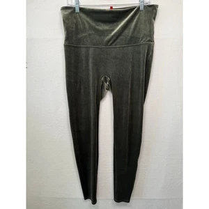 SPANX Olive Green Velvet Waist Slimming Shaping Shapewear Leggings Sz 1X - Picture 1 of 5