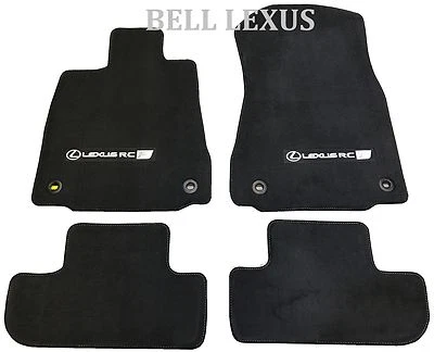 NUEVO JUEGO DE ALFOMBRILLAS DE FÁBRICA LEXUS 2015-2024 RC-F TRACCIÓN TRASERA NEGRO CON COSTURAS PLATEADAS Foto 1 de 4
