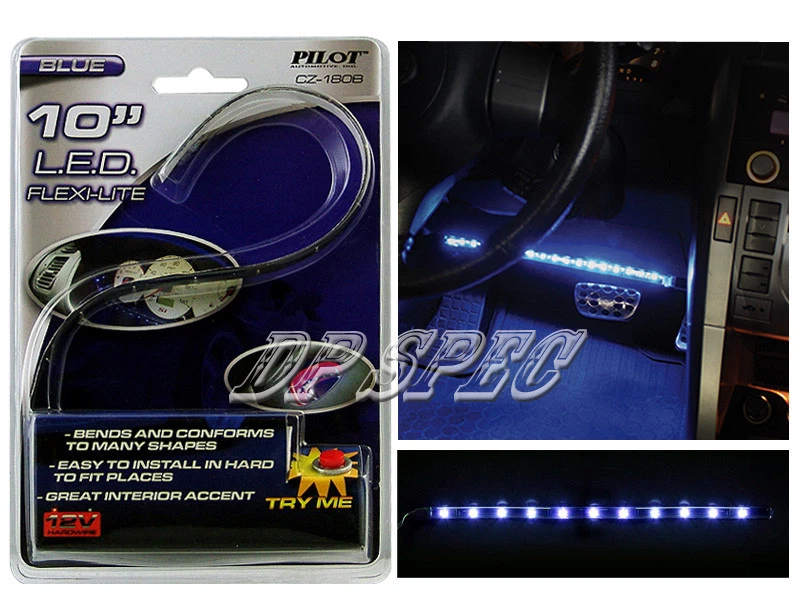 BLUE 10" LED STRIP HEAD TAIL LIGHT BUMPER GRILLE DASH SEAT FOR LAND ROVER GEO - Image 1 of 1