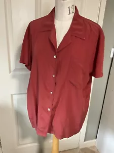 Vintage 80s 90s Rust Copper Orange Brown River Island Silk Shirt Size 14 - Picture 1 of 12