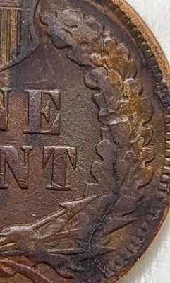 Centavo cabeza india 1906 con gran troquel grieta en el reverso Foto 1 de 4