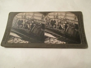 Miners going into the Slope Pennsylvania PA Stereoview Card - Bild 1 von 3