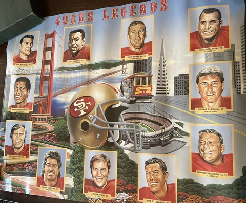 1990 San Francisco 49ERS Football LEGENDS Poster by Tight End Sportswear Cover