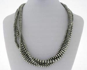 4-Strand Handmade Sterling Silver Bead Necklace By Navajo Artist Jan Mariano - Picture 1 of 3
