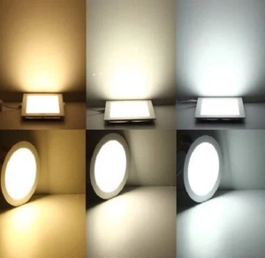 LED Panel Einbaustrahler Rund Eckig 9 Watt Naturweiß Warmweiß Dimmbarkeit - Bild 1 von 8