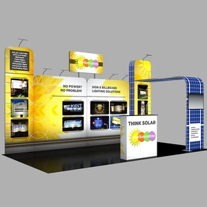 20ft portable trade show display booth expo Kit with counter TV mount lights - Picture 1 of 5