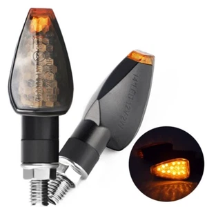 2X Motorcycle LED Turn Signal Light Indicator Blinker Amber Universal Motorbike - Picture 1 of 8