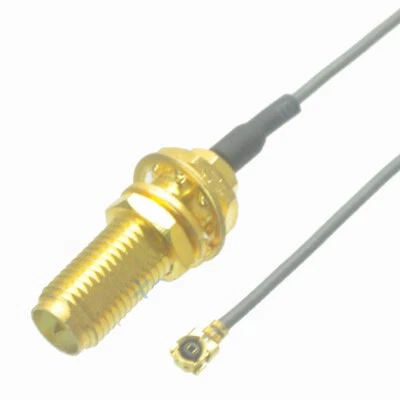 Cable lengthen SMA female 17mm Reverse Polarity to IPX U.fl 1.13 8" pigtail - Image 1 of 2