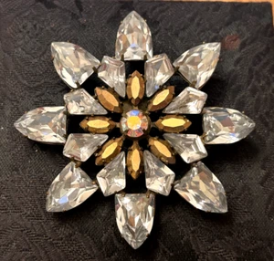 Broche o colgante vintage con copo de nieve de cristal estrás: Sorrelli firmado - Imagen 1 de 4