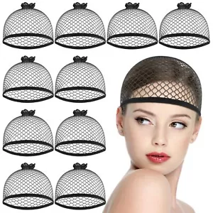 10 Pcs Mesh Wig Caps for Women, Black Wig Cap Net Nylon Hair Net for Lace Front - Picture 1 of 6