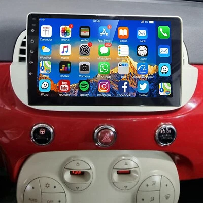 Per FIAT 500 2007-15 9" Android 14 Carplay Autoradio GPS Navi WIFI RDS USB 2+64G - Immagine 1 di 4