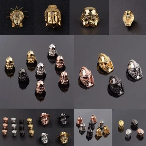 Zircon Micro Pave Buddha Helmet Superhero Connector Diy Beads Bracelets - Picture 1 of 40