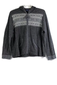 Venezia Jeans Gray Women's Knit Sweater Hoodie Full Front Zip 18/20 036 - Picture 1 of 6