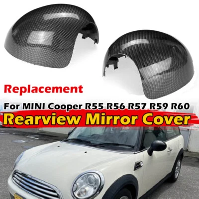 Tapas de cubierta de espejo estilo carbono para BMW Mini Cooper R55 R56 R57 R59 R60 2007-2013 Foto 1 de 4