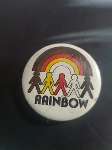 Vintage Diversity Rainbow 1.25" Pinback Button USA Seattle - Picture 1 of 3