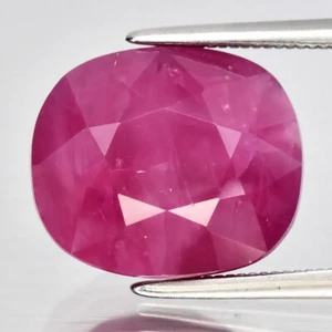 π GLC Big 10.11ct Cushion Purplish Red Ruby - Heated, Tanzania Gem - Picture 1 of 5