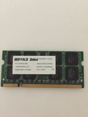 Buffalo PC2-5300S-555, D2N667C-2G/BJ, 2GB 667MHz CL5 - Image 1 of 2