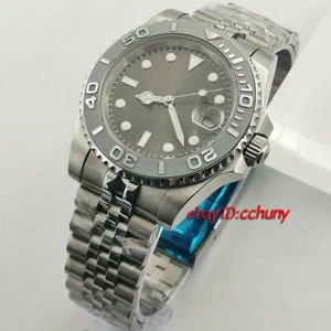 40mm Esfera Gris Bisel Cerámico NH35 Automático Hombre Reloj Acero Pulsera Regalo - Imagen 1 de 6