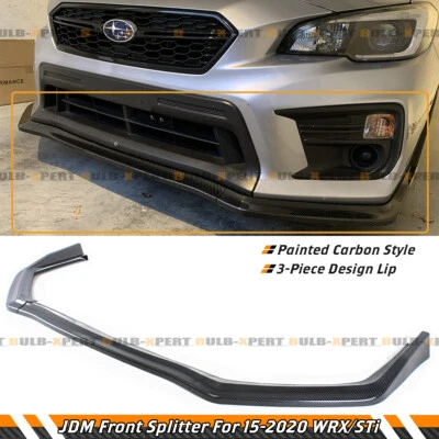 Divisor de labios para parachoques delantero estilo fibra de carbono para Subaru WRX STi CS 15-20 Foto 1 de 4