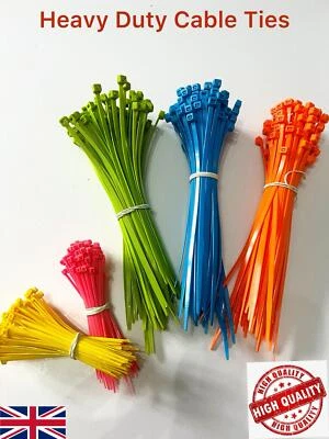 Cable Ties Nylon Extra Strong Zip Wraps Long Thick Heavy Duty Cable Tie UK - Image 1 of 4