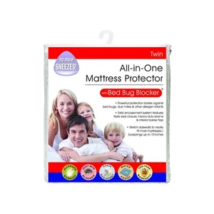 All-in-One Quiet Water Resistant Zip-Up Mattress Protector Twin - Afbeelding 1 van 9