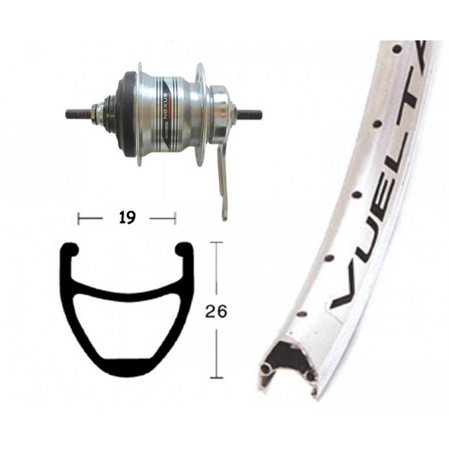 Hinterrad 28X1,75 Shimano Nexus 7V Rücktrittbremse Alu Silber 2146566300 RID - Bild 1 von 1