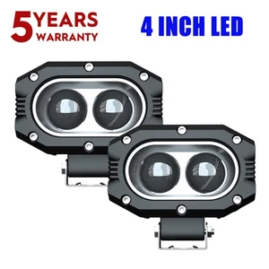 Pair 4" inch LED Driving Light Spot Pods Fog Lamps For Peterbilt Mack Semi Truck - Picture 1 of 14