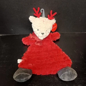 NWT Demdaco Holiday Plush Reindeer Baby Lovey Security Blanket NEW  - Picture 1 of 7