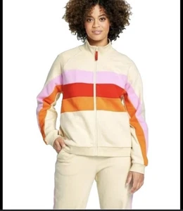 Chaqueta de chándal con cremallera a rayas en bloques de color para mujer talla M LEGO Collection Target Cream - Imagen 1 de 8