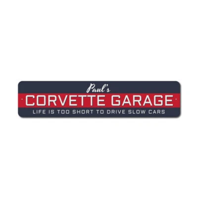 Corvette Garage Custom Sign for Dad's Corvette Aluminum Metal Decor Sign - Image 1 of 4