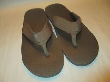 Route 66 Mens 13M Brown Fabric Strap, Yoga Mat Style Cushion Insole Flip Flops
