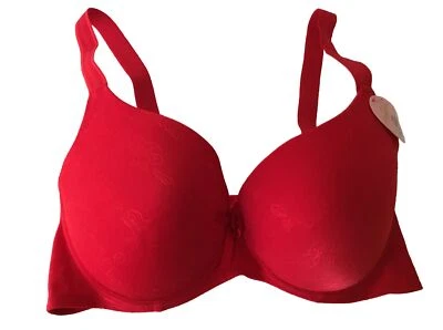 ANGELINA ~ Sujetador con aros cobertura completa copas moldeadas acolchado nuevo rojo talla 40D Foto 1 de 4