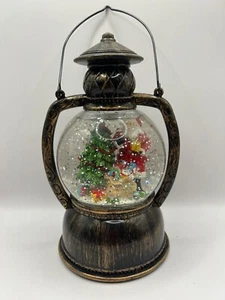 Konstsmide LED Glass Globe Snow Lantern Lamp "Santa On Christmas Night" 20cms - Picture 1 of 7