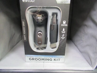 Kit de afeitadora giratoria y recortadora de nariz de oreja recargable Vivitar modelo PG-0204 Foto 1 de 3