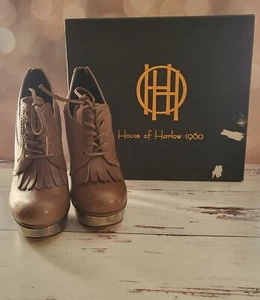 House of Harlow 1960 Antelope (Light Brown) Nelly Kiltie Boots/Booties - Picture 1 of 4