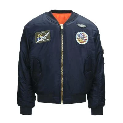 Bomber Militaire MA-1 Avec Patch Coudes Flight Veste USAF Fostex Garments - Photo 1/4