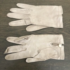 VINTAGE CHRISTIAN DIOR BONWIT TELLER Beige KIDSKIN LEATHER GLOVES SIZE 7 - Picture 1 of 6
