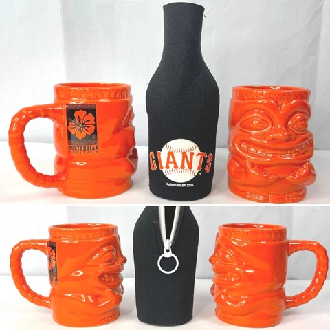 SF Giants SGA Tiki Mug Beer Bottle Zip Cozy Lot Polynesian Heritage Night 2012 Cover