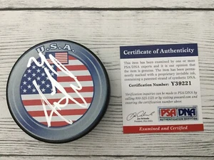 Justin Faulk Signed Autographed Team USA U.S.A Hockey Puck PSA/DNA COA a - Picture 1 of 3