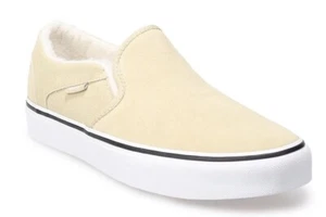 Vans Sneakers Women’s 11 Men’s 9.5 Taupe/White Asher Slip On Suede Sherpa NEW - Picture 1 of 13