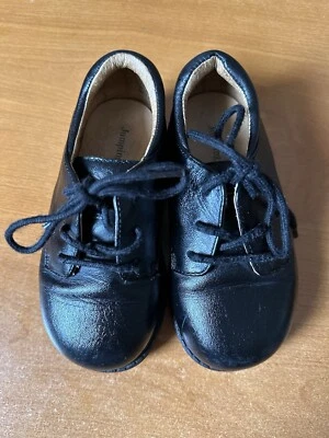 Perfection By Jumping Jacks Black Leather Shoes 7.5 W Toddler Boys - Image 1 of 4