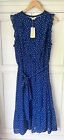 New Boden Blue Polkadot Chiffon Elise Midi Dress Rrp 130 Size 18 Fits 16 
