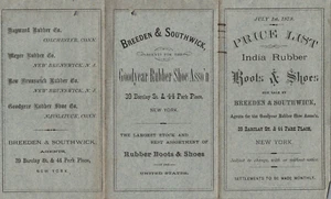 1878 Breeden & Southwick Goodyear Gummischuhe und Stiefel Preisliste - Bild 1 von 2