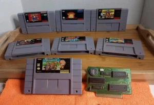 Lot Of (7) SNES Games. Cartridge Only. Super Mario Kart. Tetris Attack. Authentc - Picture 1 of 17