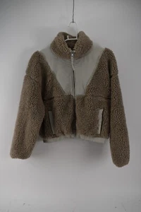 Abercrombie & Fitch Womens Brown Full Zip Fuzzy Fleece Jacket Size L - Picture 1 of 5