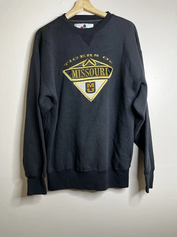 Vintage Missouri Tigers Pullover Sweatshirt Men’s Size Large Black Cover