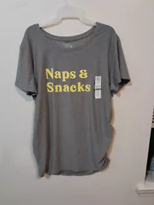Time & Tru Women's size extra LARGE Maternity naps & snacks Sleeve T-Shirt - Picture 1 of 4