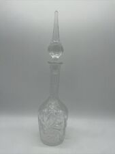 Vintage Early American Cut Crystal Liquor Decanter w/ Stopper 16" Pinwheel Star