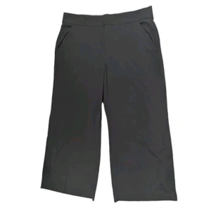 ATHLETA Tribeca Crop pantaloni gamba larga donna taglia 8 neri elasticizzati su tasca abbigliamento da lavoro - Foto 1 di 9